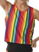 Camiseta Arco ris DeMillus 93144 Em Microfibra Elstica Polister Estampada Listrada Supermacia e Confortvel