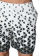Bermuda Praia Zeus DeMillus 277028 Em Polister Estampado Com Bolsos Amarrao Na Cintura Cor Branco Neve Tamanho M e EG