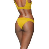 Calcinha Biquni Carbdis DeMillus 53331 Microfibra Elstica Light Cintura em Renda Elstica Cor Amarelo Tamanhos A (Veste PP ao M) e B (Veste G e EG)