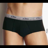 Cueca Slip Confort Zorba 92674 Em cotton elstico macio Laterais largas para maior conforto Cor Preto Tamanho M