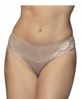 Calcinha Biquni Ternesse DeMillus 53088 Em Microfibra Light Com Renda Elstica Larga na Cintura Cor Bege Rosado Tamanhos M e G