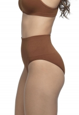 Cinta Calcinha Cala Ultraleve DeMillus 46204 Faixa dupla canelada no abdmen modela com conforto e leveza Cor Bronze