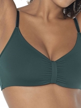 Suti Vine DeMillus 61014 Microfibra Macia Sem Aro e Com Abertura Interna que Permite Encaixe de Espuma Removvel Cor Verde Esmeralda Tamanhos 44 e 50