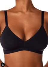 Suti Secret Cotton DeMillus 78052 Frente Dupla Sem Espuma Sem Aro Costuras Embutidas No Decote Para No Marcar Cor Preto