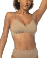 Suti Secret Cotton DeMillus 61052 Frente Dupla Sem Espuma Sem Aro Costuras Embutidas No Decote Para No Marcar Cor Bege Rosado