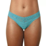 Calcinha Fio Dental Xamego DeMillus Cor Verde gua 16198 Em Renda Elstica Confortvel Sem Elstico na Cintura