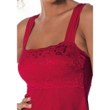 Camisola Meia Noite DeMillus 30201 Jrsey Microfibra Taas Em Renda Elstica Forradas Cor Carmim Tamanho 46