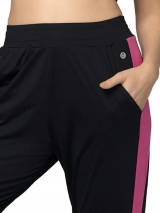 Cala Fitness DeMillus Dance 200836 Em Polister Fitness Com Bolsos e Punhos Cor Preto Com Detalhe Em Rosa Nas Laterais Tamanho M