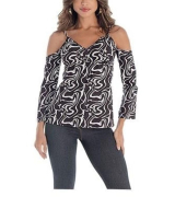 Blusa DeMillus Fashion 93413 Em Microfibra Elstica Polister Modelagem Soltinha Na Bainha e Nas Mangas Estampado Marmorizado