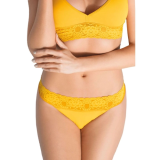 Calcinha Biquni Carbdis DeMillus 53331 Microfibra Elstica Light Cintura em Renda Elstica Cor Amarelo Tamanhos A (Veste PP ao M) e B (Veste G e EG)
