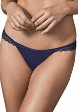 Calcinha Fio Dental Rivali DeMillus 16215 Frente Em Microfibra Elstica Light Costas e Laterais Em Renda Elstica Cor Marinho