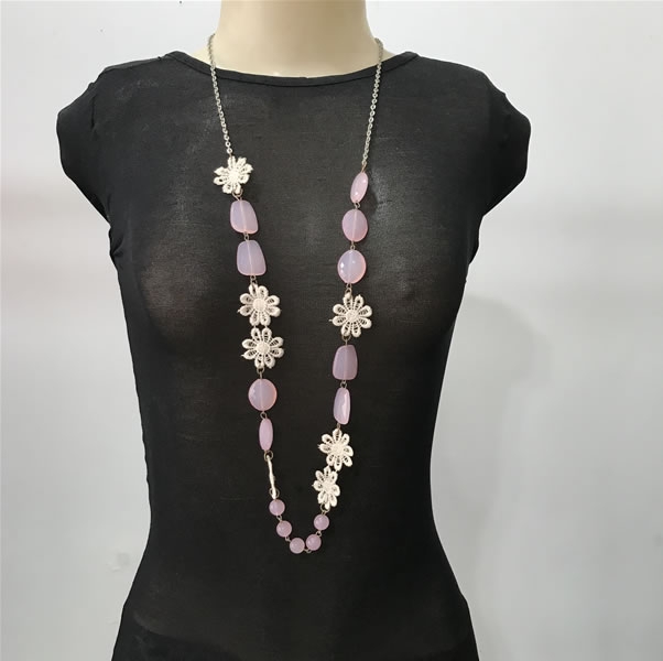 Colar Ametista Prata Tibetana Boho Luxo Gargantilha NE001332
