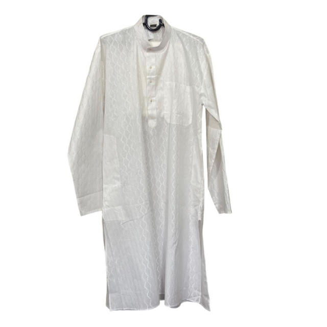 Punjab Algodão Tunica e Calça Masculina Kurta Sherwani RM005540_001