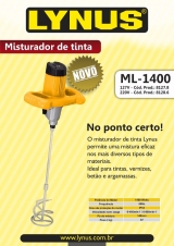 MISTURADOR DE TINTA E ARGAMASSA LYNUS ML-1400