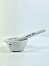 GRAL DE PORCELANA COM PISTILO CAPACIDADE PARA 60ml DIMETRO 72mm (COD 28406)