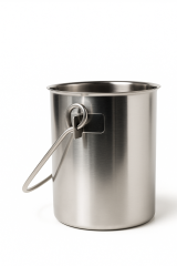 BALDE DE AO INOX CAPACIDADE PARA 5 LITROS COM ALA (COD 27845)