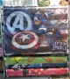 Painel/Cenrio em TNT temtica Capito Amrica tamanho 1,40mts x 1,03 mts