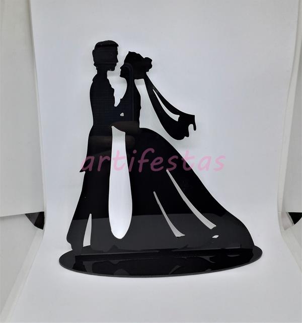 Plaquinha em Acrílico tema Casal, serve para Decoração da Mesa ou como Topo  de Bolo. por R$9,90