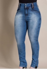 CAL�A JEANS PLUS SIZE FEMININA CINTURA ALTA - COD. UNI000351