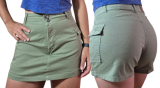 SHORT SAIA EM SARJA DA ZOOMP BOLSO CARGO - REF.UNI000962