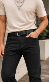 CAL�A JEANS ZOOMP MASCULINA  CORTE RETO / LOW EST TOTAL BLACK-REF.UNI000994