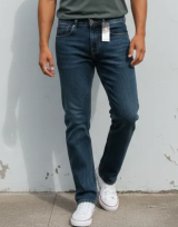 CAL�A JEANS ZOOMP MASCULINA  CORTE RETO / LOW EST AZUL ESTONADO REF.UNI000997