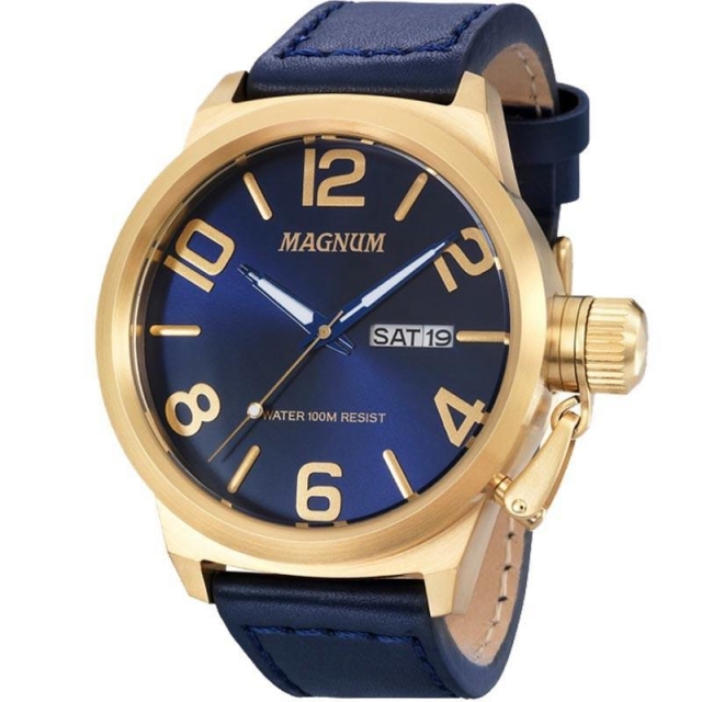 Relógio Magnum Masculino Cronógrafo Dourado