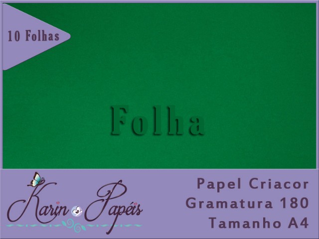 Color Plus Brasil (verde folha)180g A4 - 10 folhas