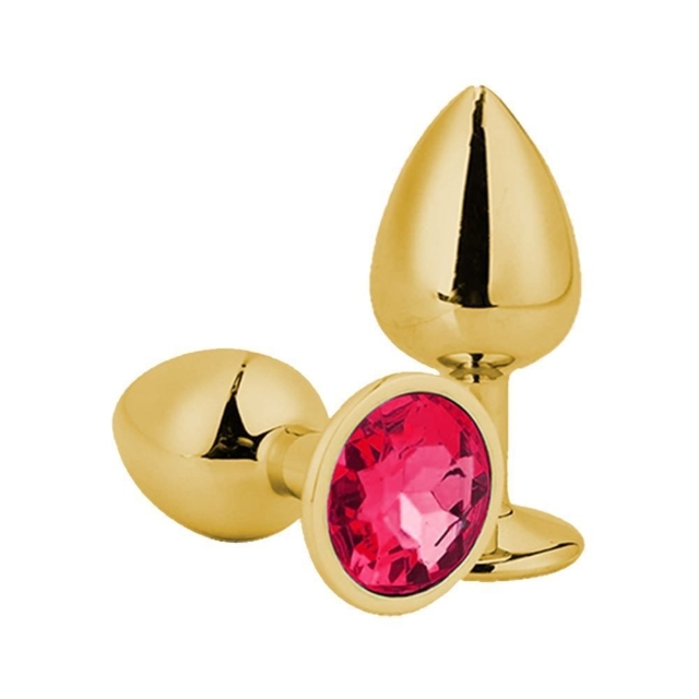 Plug Anal Dourado Grande com Pedra