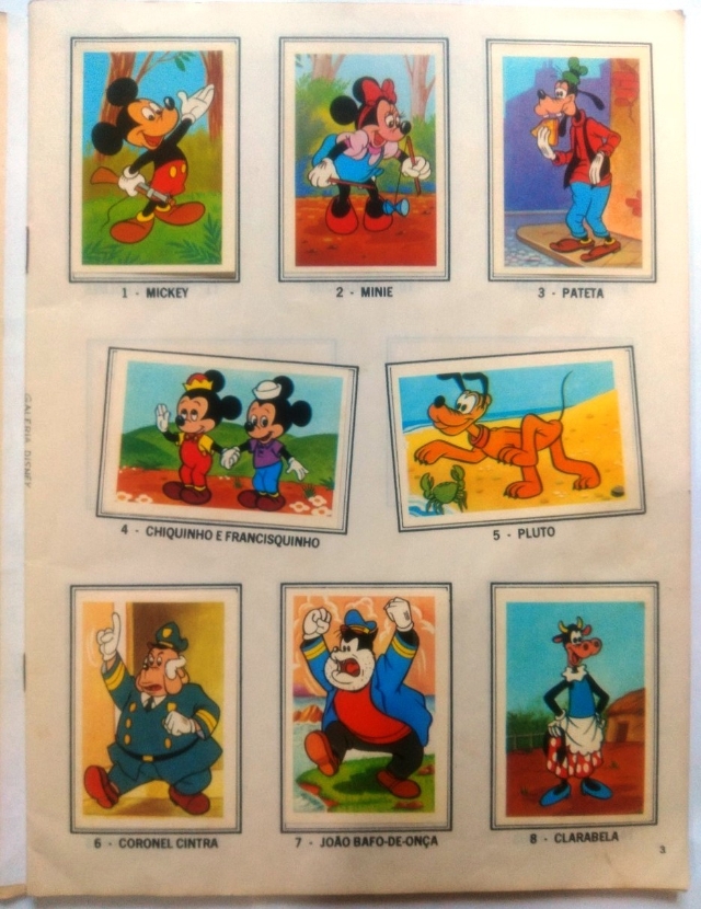 Álbum de figurinhas Galeria Walt Disney