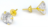 Brinco em Ouro 18k Zircnia 6,0 mm Calice