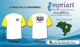 10 Uniformes malha fria manga e gola de cor, corpo camiseta em branco - Palmas - Tocantins - Brasil - Cod. cor.m. 0104