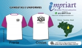 10 Uniformes malha fria manga e gola de cor, corpo camiseta em branco - Palmas - Tocantins - Brasil - Cod. cor.m. 0112
