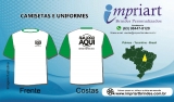 10 Uniformes malha fria manga e gola de cor, corpo camiseta em branco - Palmas - Tocantins - Brasil - Cod. cor.m. 0113