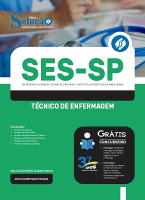 Apostila SES-SP (Instituto de Infectologia Emílio Ribas) 2022 - Técnico de Enfermagem - ED SOLUCAO