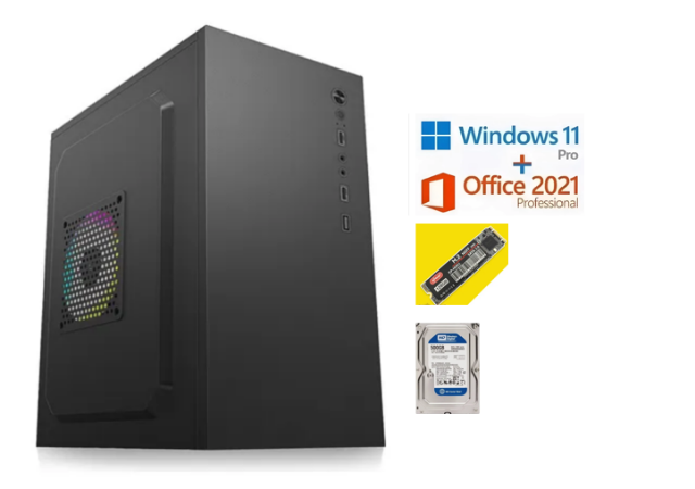 Computador Desktop SSD NVME 128GB, HD 500 GB, 8 GB RAM, Intel I3 3 ger. WIN 11 + OFFICE 2021