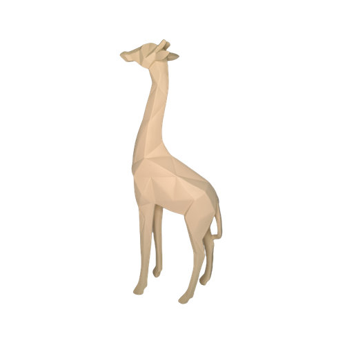 Escultura Girafa em Poliresina Bege 38cm Luxo