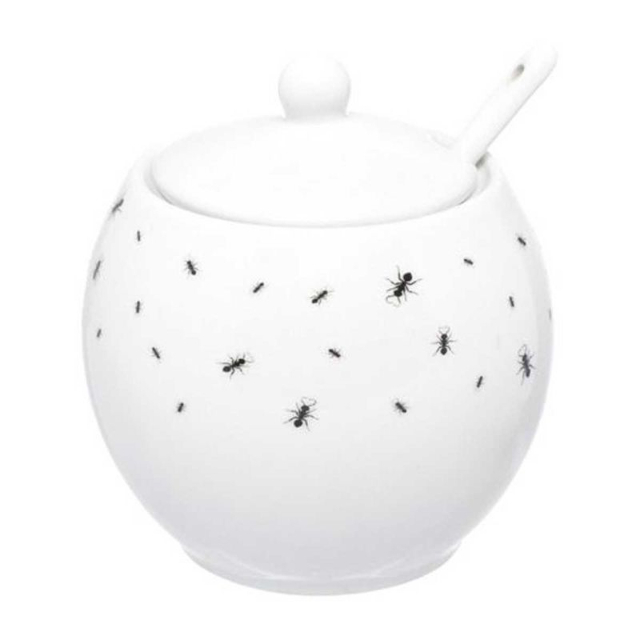 Aucareiro Formiguinha C/ Colher 350ml em Porcelana