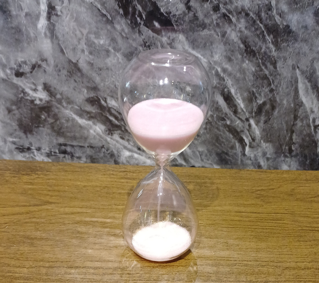 Ampulheta Decorativo Cor rosa  6 cm x 12 cm em Vidro cd 2692