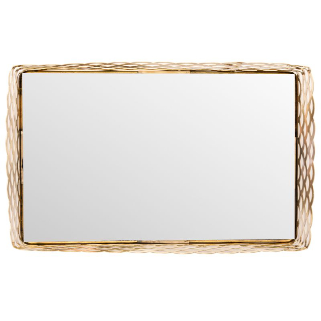 Bandeja Arles Retangular Espelhada 21x13cm em Metal cd B7723