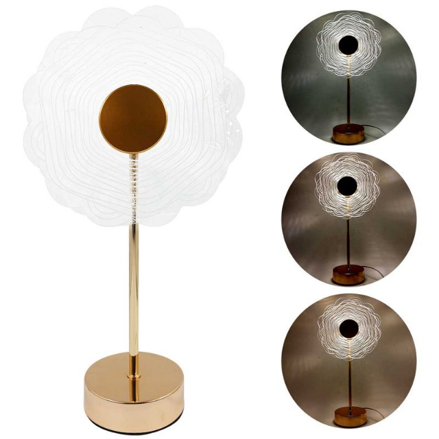 Abajur Flor Decorativo 18,5x38cm em Acrlico 