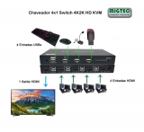 Chaveador 4x1 KVM 4 portas HDMI Full HD - EL304