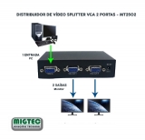Distribuidor de Vdeo 1x2  Splitter VGA 2 portas - EL2502