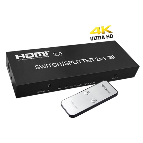 Chaveador-Distribuidor HDMI 4K 2x4 - EL204