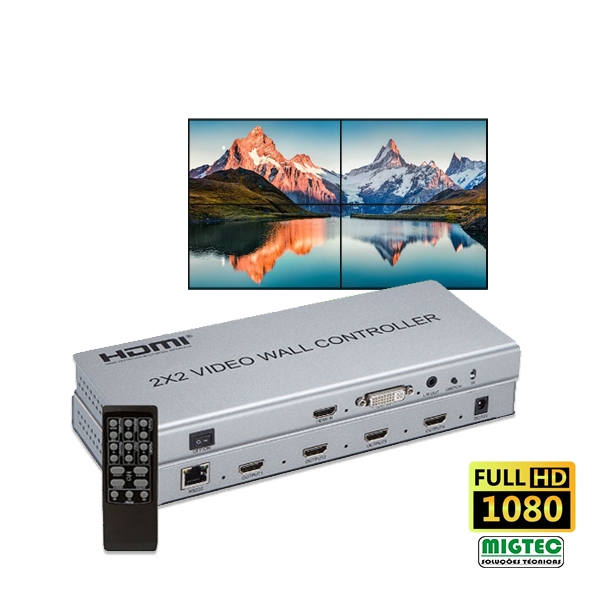 Controlador de Vídeo Wall 2x2 FullHD- HDVW2X2-N