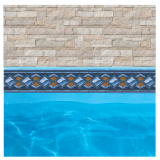 FAIXA BORDA DE PISCINA ADESIVA ESTAMPA DE VINIL Versailles Siena 20 cm larg.