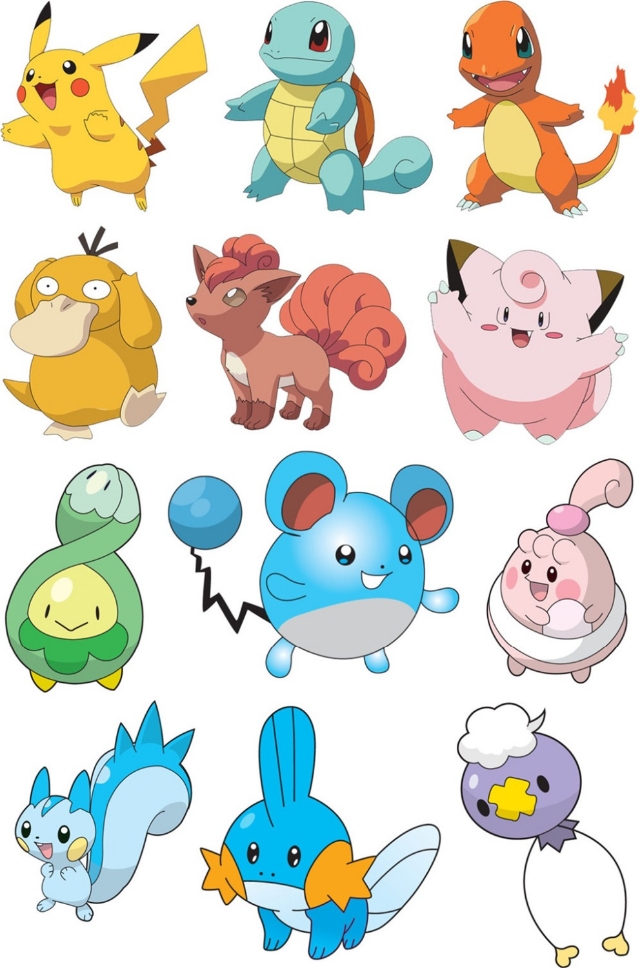 Kit 13 Adesivos De Parede Pokémon Go - Vários Personagens