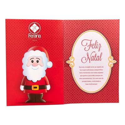Cartão de Natal Papai Noel de Chocolate ao Leite F