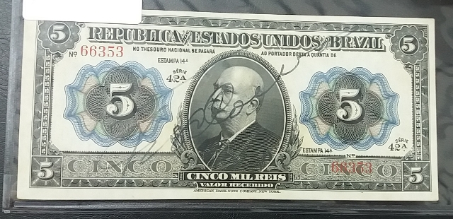 CÉDULA 5 MIL RÉIS R095 - 173