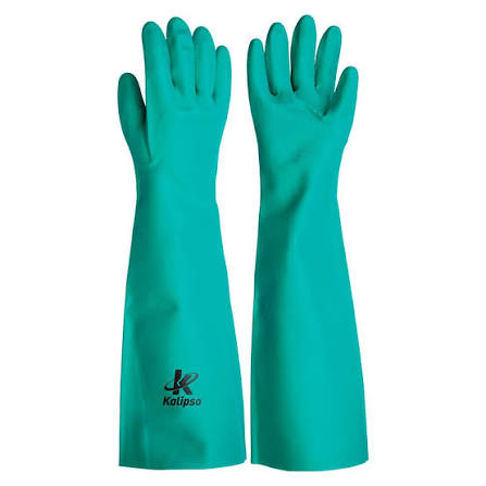 LUVA NITRÍLICA VERDE CANO LONGO K-15 KALIPSO C.A 27598